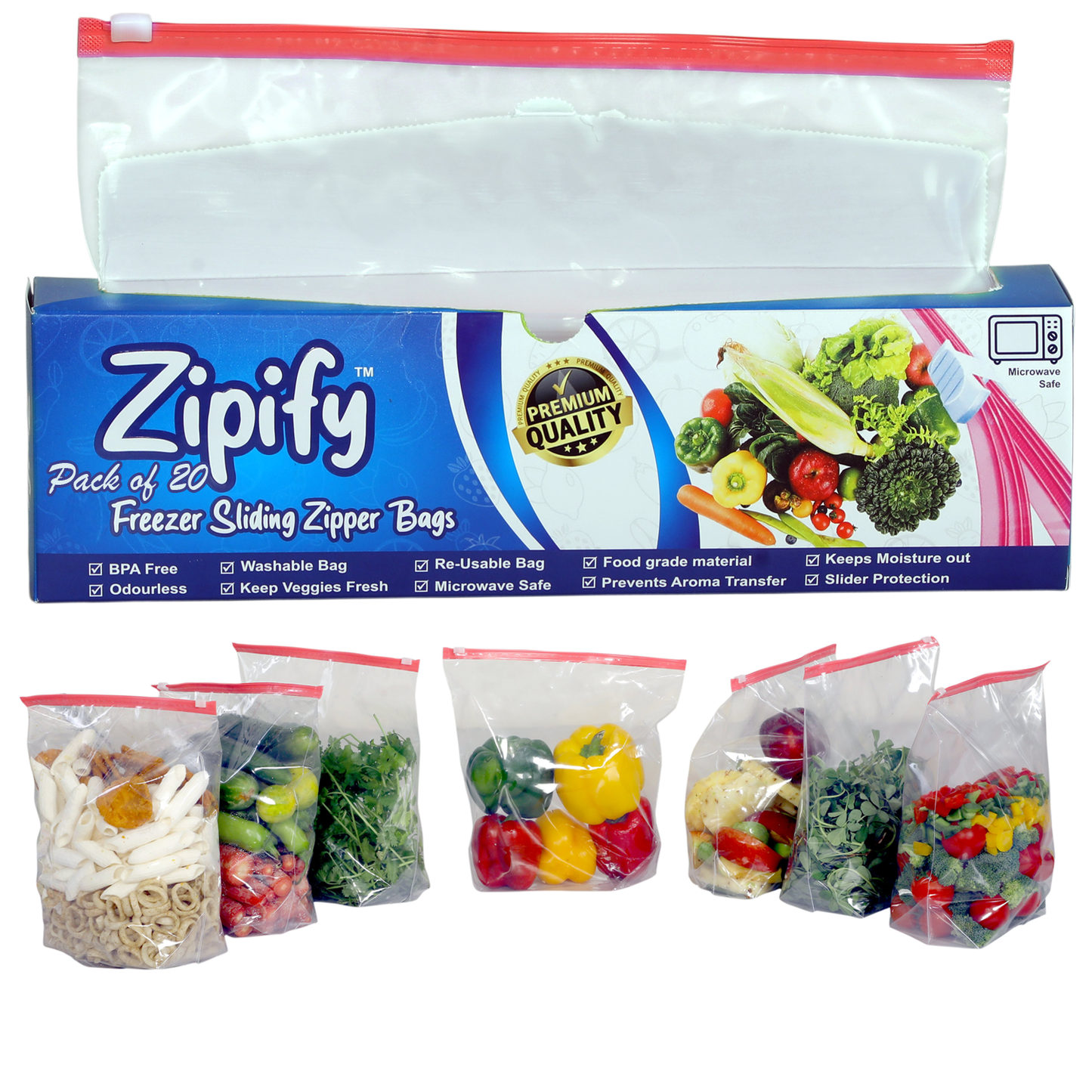 Large Size Slider Ziplock Pouches - 2Kg to 3Kg Capacity