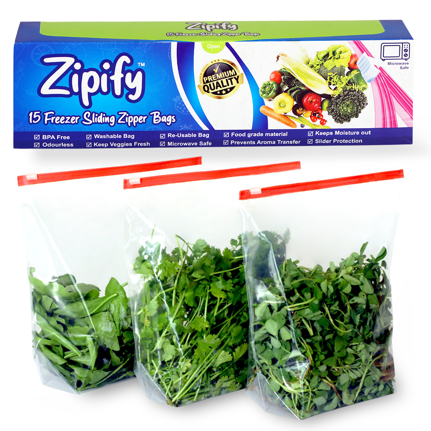 Medium Size Slider Ziplock Pouches - 1Kg to 1.5Kg Capacity